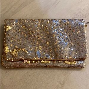 Gold/silver sequin clutch